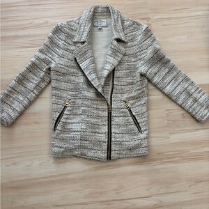 Lucky Brand Asymmetric Zip Boucle Blazer